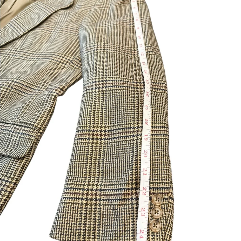 Oscar de la Renta Blazer Mens 44R Brown Houndstooth Sport Coat Tweed Jacket‎ VTG